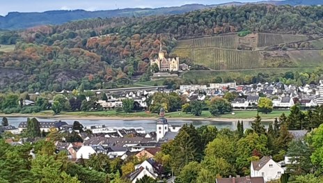 Aussicht auf Schloss Arenfels und das Rheintal | © Simone Pörner-Klee