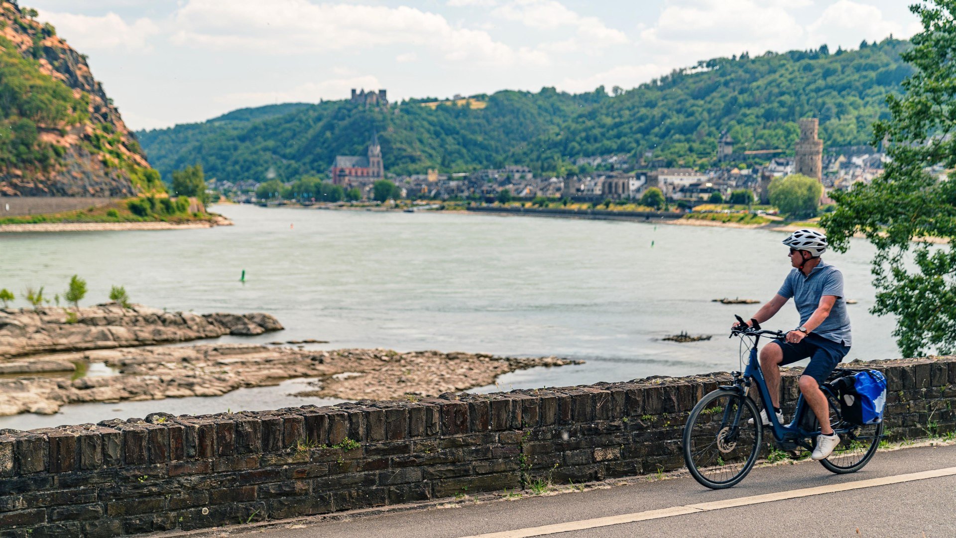 Rheinradweg bei Oberwesel | © Maximilian Semsch/RRT, CC BY SA 4.0