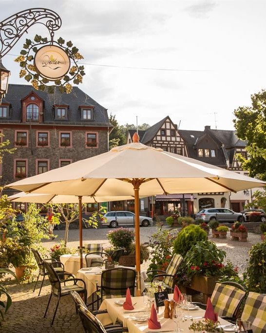 Terrasse Hotel Weinhaus Weiler Oberwesel | © Weinhaus Weiler